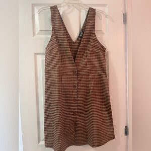 Plaid V-Neck Button-Down Jumper